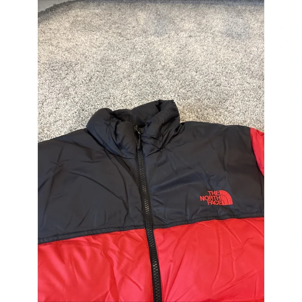Men's The North Face Red Black Puffer Jacket 700 Fill Down Nupste Coat Large L